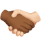 Handshake- Medium-Dark Skin Tone- Light Skin Tone emoji on Apple